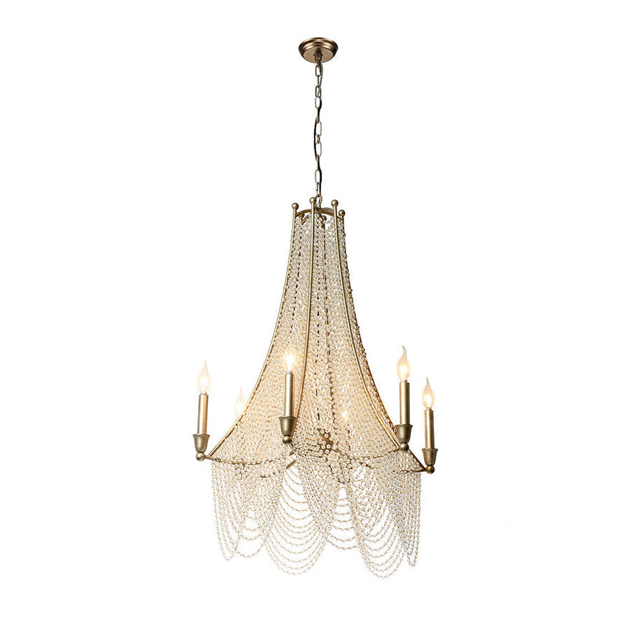Freyza - Elegant Crystal Chandelier Light with Antique Gold Finish | Stunning Illumination for Luxurious Home Decor