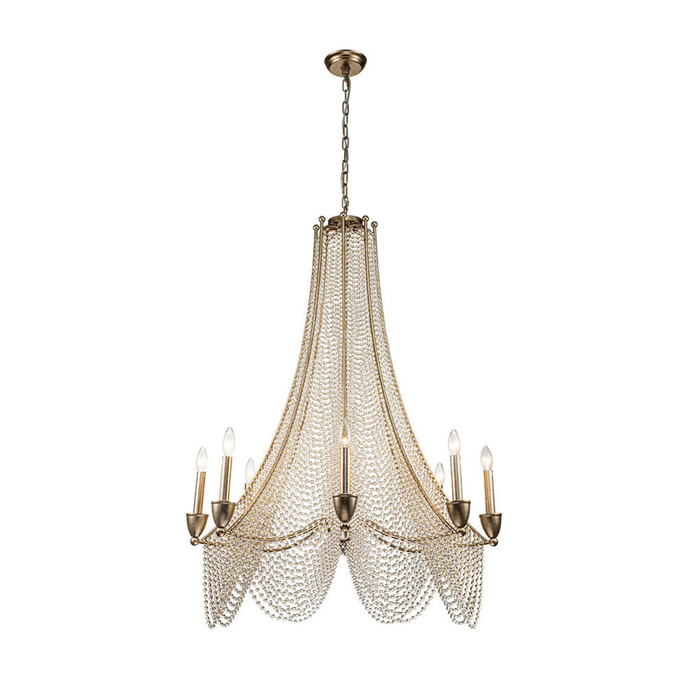 Freyza - Elegant Crystal Chandelier Light with Antique Gold Finish | Stunning Illumination for Luxurious Home Decor