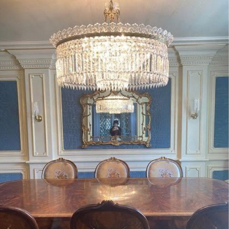 Freyza - Elegant Crystal Chandelier Light with Postmodern Brass Design | Multi-Head Fixture for Luxurious Indoor Spaces
