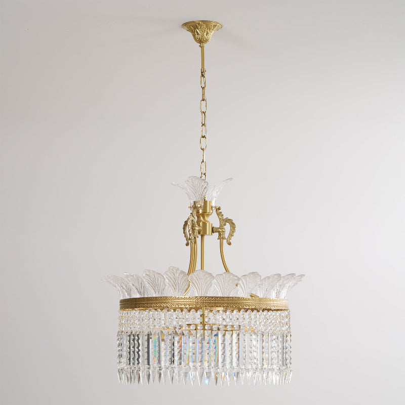 Freyza - Elegant Crystal Chandelier Light with Postmodern Brass Design | Multi-Head Fixture for Luxurious Indoor Spaces