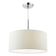 Elegant Drum Shade Pendant Light | 40cm Faux Silk Design with Soft Diffuser for Bright Illumination 0