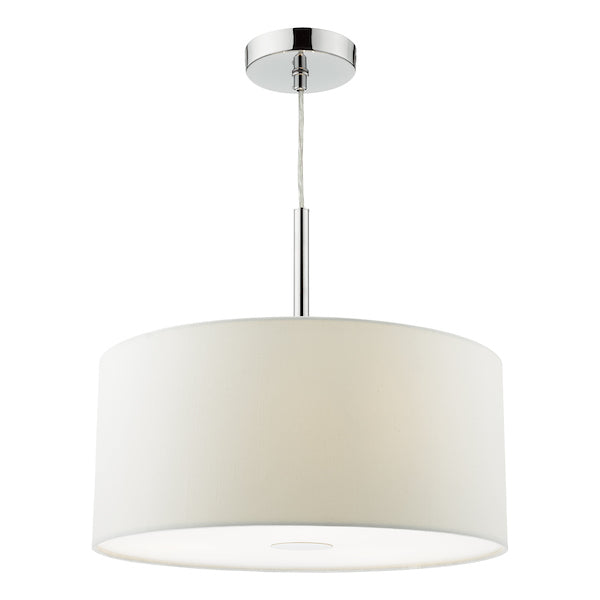 Elegant Drum Shade Pendant Light | 40cm Faux Silk Design with Soft Diffuser for Bright Illumination 0