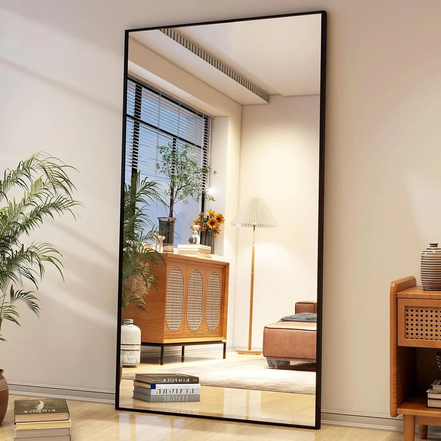 Elegant Full-Length Mirror | Large Floor Standing Mirror with Adjustable Stand for Versatile Home Decor 0