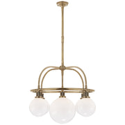 Freyza - Elegant Glass Chandelier | Modern 5-Light Design with Copper Accents | Stylish Indoor Lighting for Home Decor