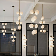 Freyza - Elegant Glass Pendant Light | 8-Head Brass Design for Stylish Kitchen Lighting