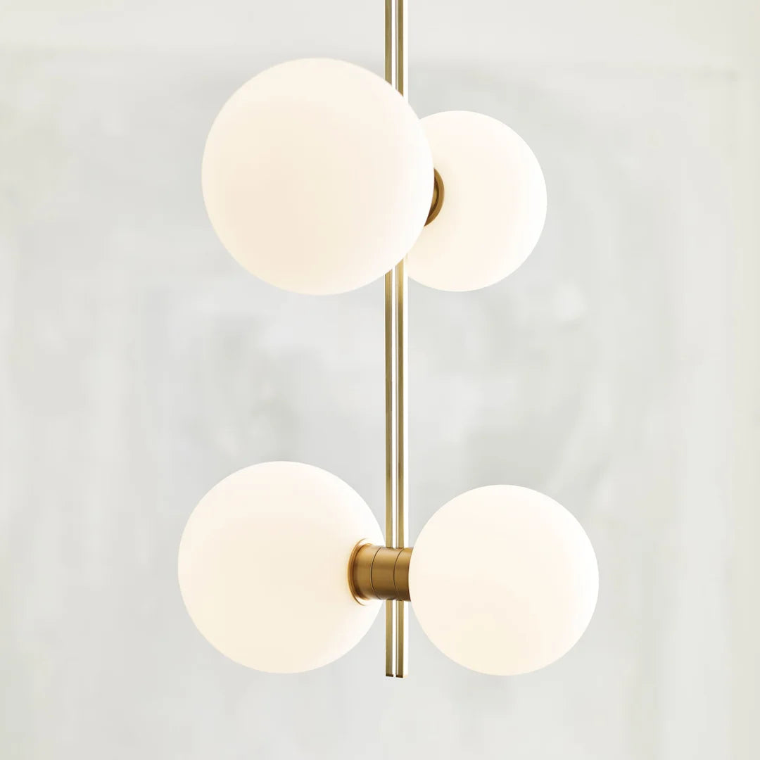Freyza - Elegant Glass Pendant Light | 8-Head Brass Design for Stylish Kitchen Lighting