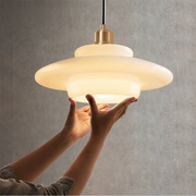 Elegant Glass Pendant Light with Adjustable Suspension for Cozy Kitchen Ambiance 0