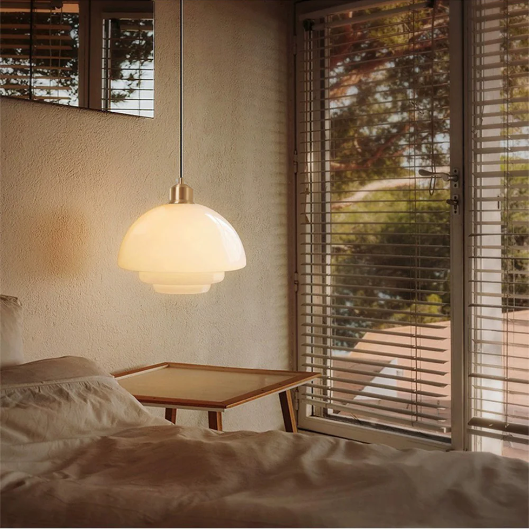 Elegant Glass Pendant Light with Adjustable Suspension for Cozy Kitchen Ambiance 10