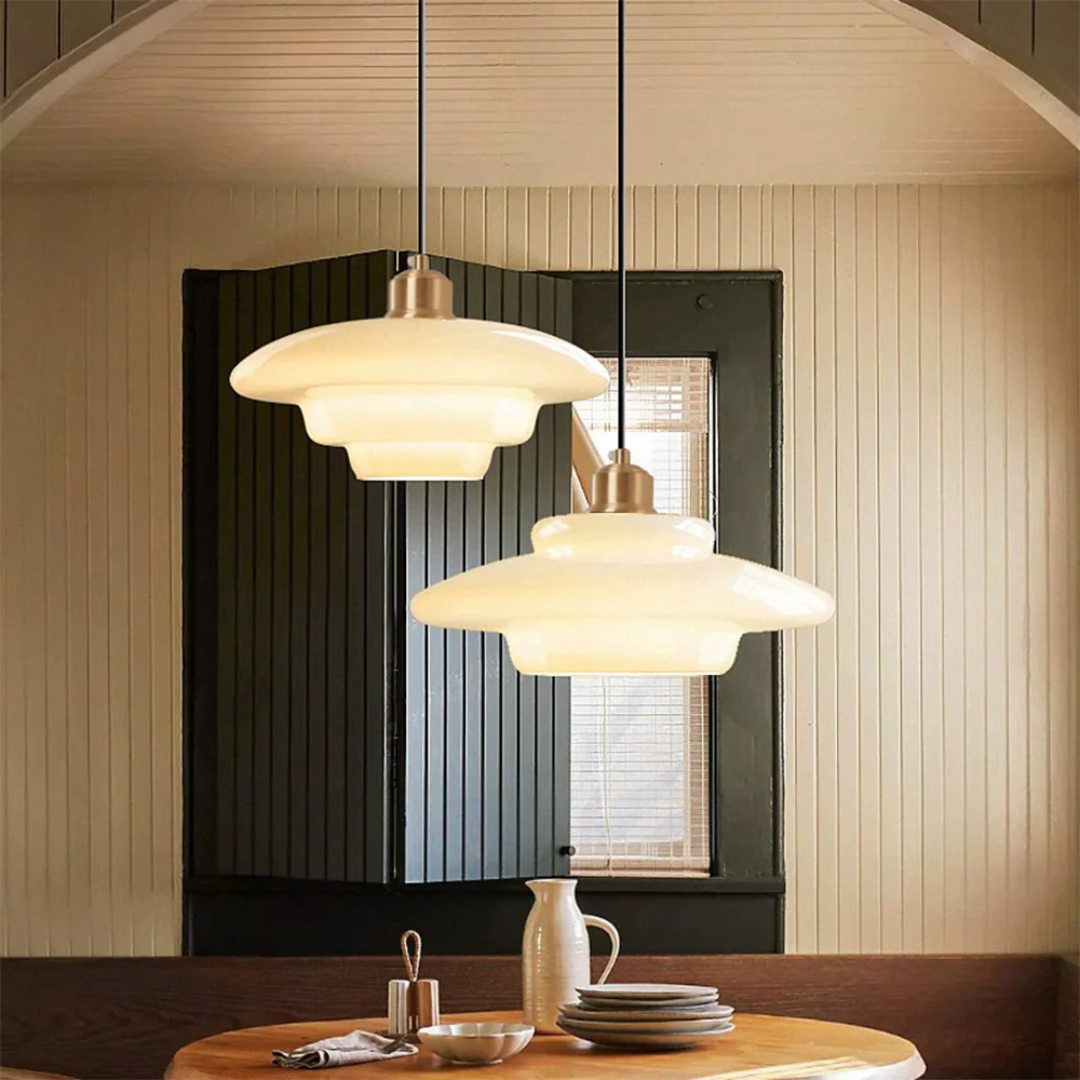 Elegant Glass Pendant Light with Adjustable Suspension for Cozy Kitchen Ambiance 2