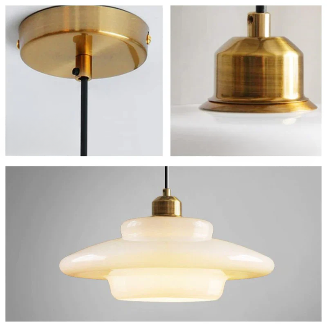 Elegant Glass Pendant Light with Adjustable Suspension for Cozy Kitchen Ambiance 3