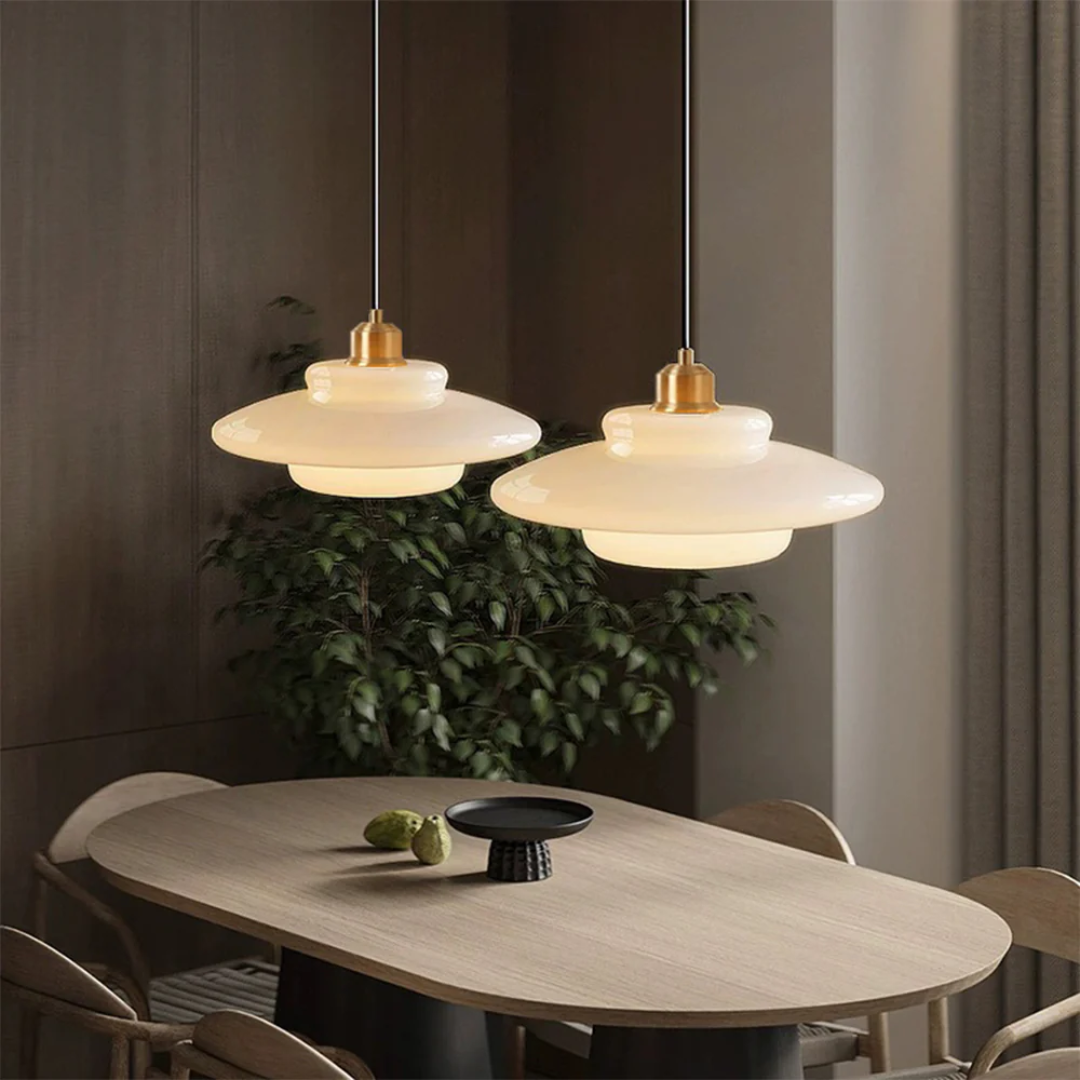 Elegant Glass Pendant Light with Adjustable Suspension for Cozy Kitchen Ambiance 5