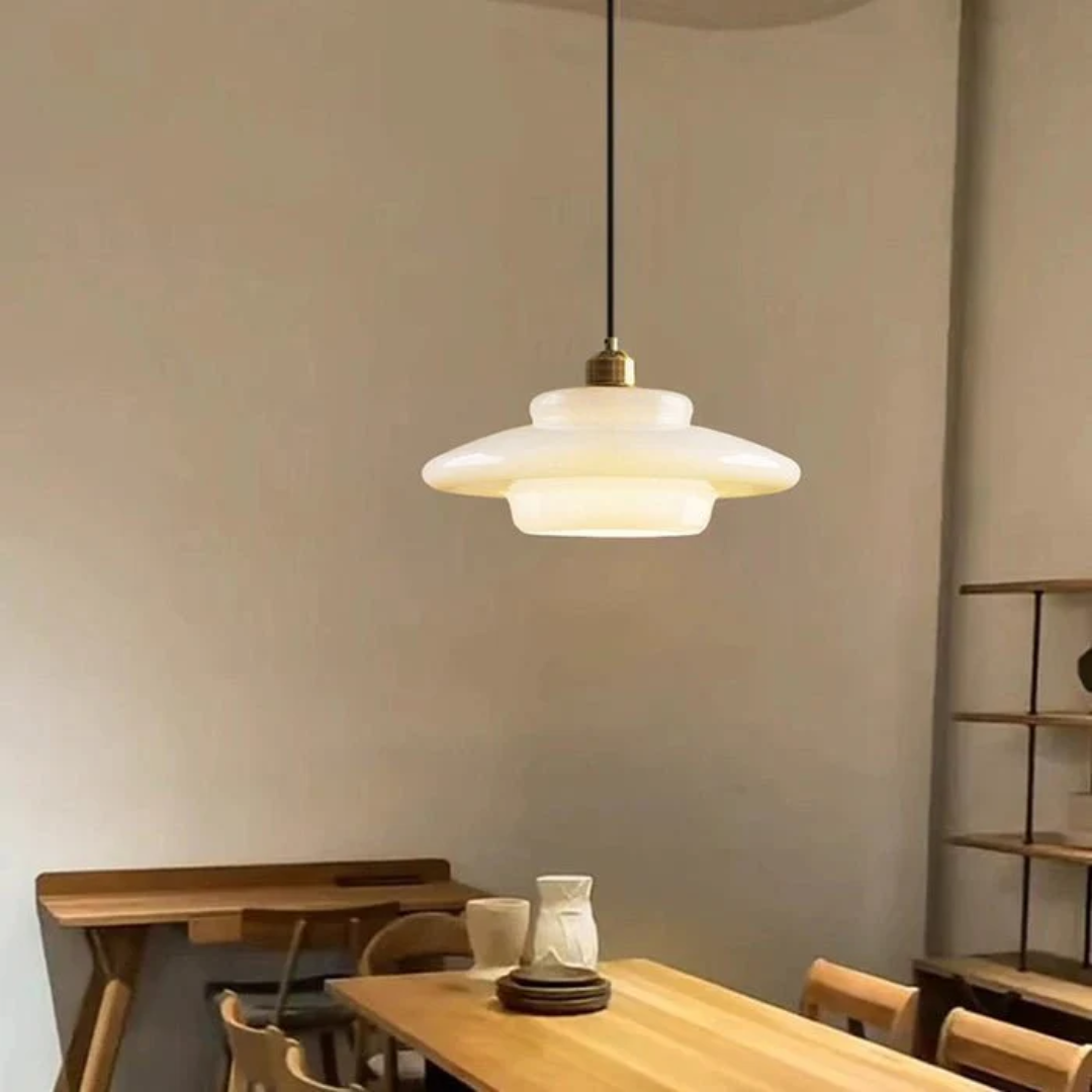 Elegant Glass Pendant Light with Adjustable Suspension for Cozy Kitchen Ambiance 7