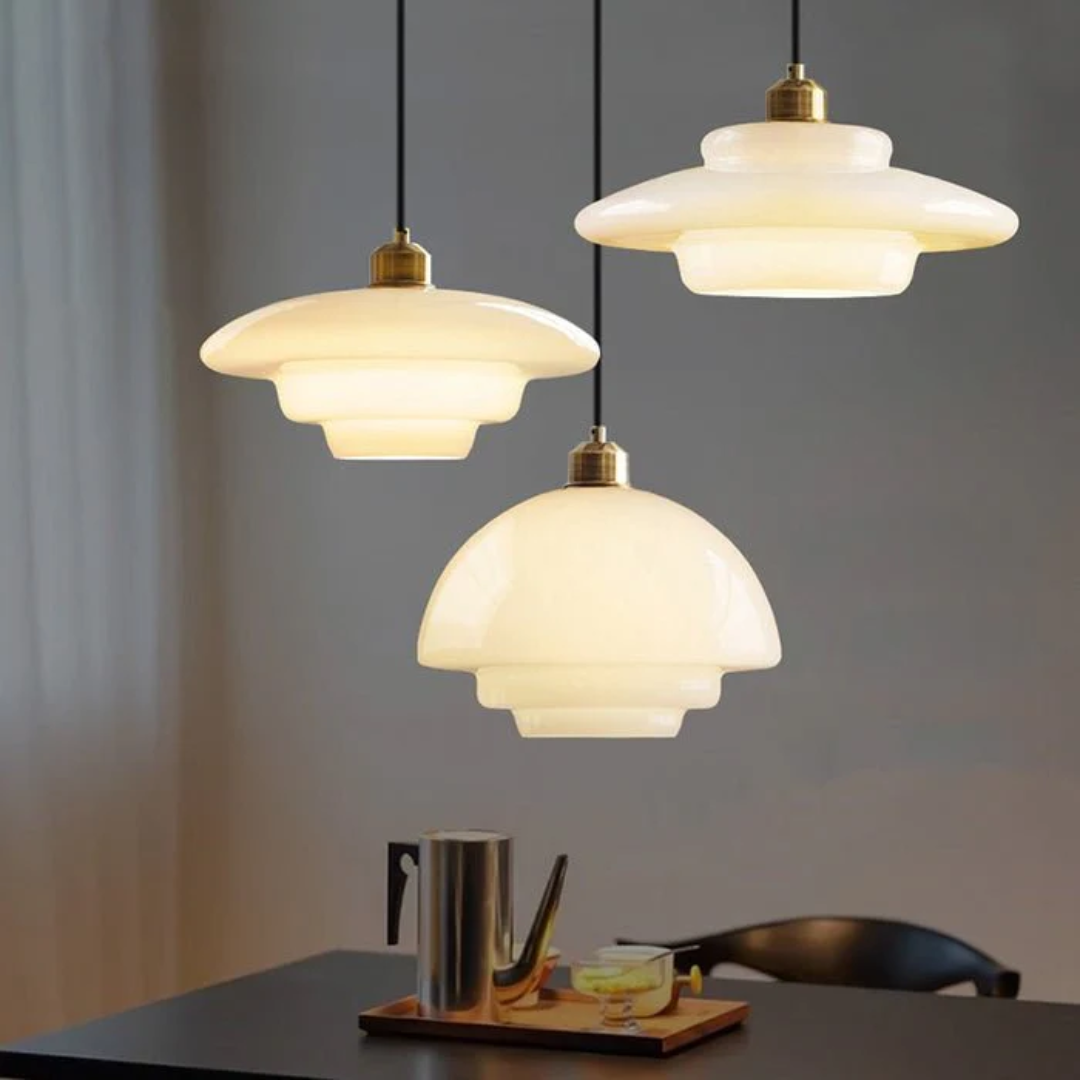 Elegant Glass Pendant Light with Adjustable Suspension for Cozy Kitchen Ambiance 8