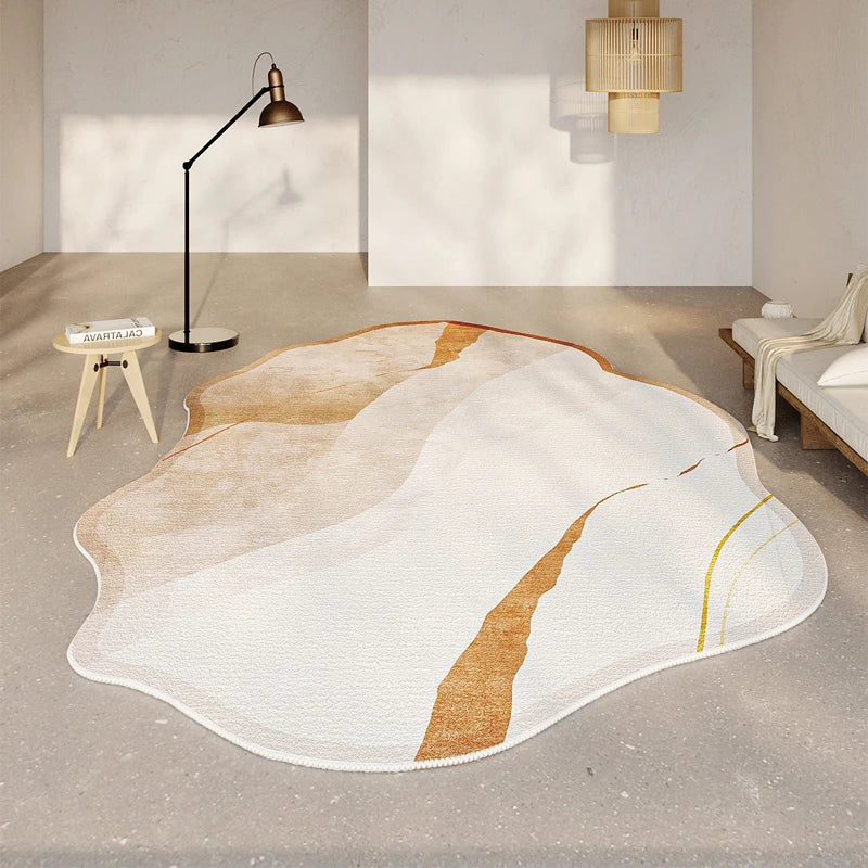 Elegant Living Room Rug | Thick Grey Carpet with Anti-Slip Design | Luxury Comfort for Home Decor 0