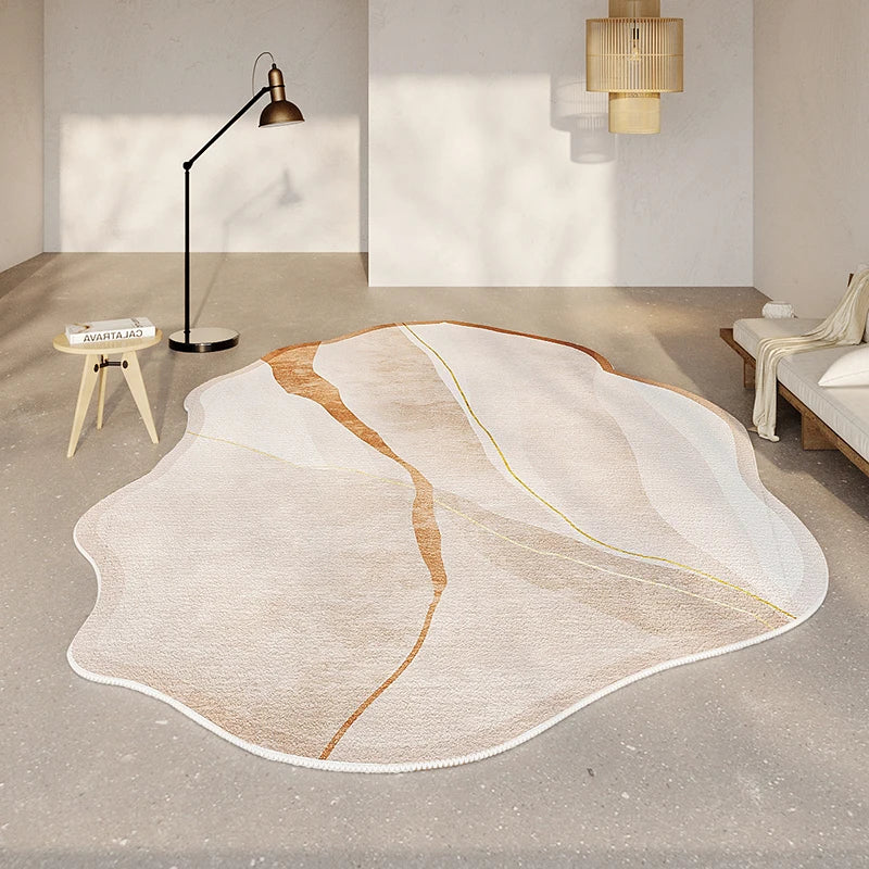 Elegant Living Room Rug | Thick Grey Carpet with Anti-Slip Design | Luxury Comfort for Home Decor 1