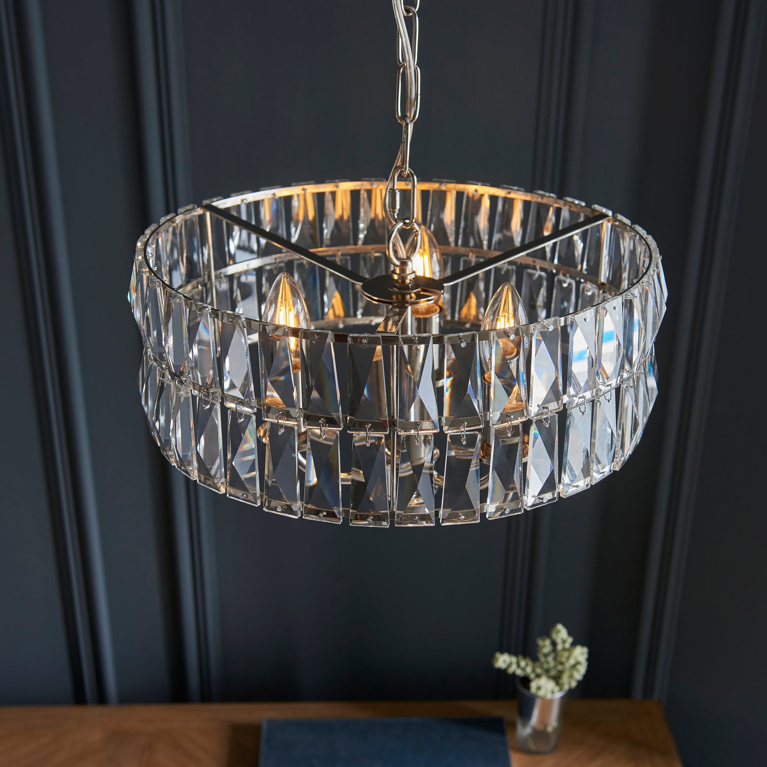 Elegant Modern Chandelier Light with Adjustable Height & Glass Shades | Perfect Illumination for Dining Rooms 3