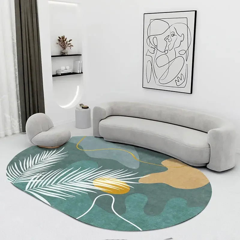 Elegant Oval Rug | High-Quality Living Room Area Rug with Non-Slip Backing | Soft, Durable Mat for Cozy Home Decor 1