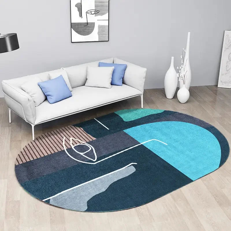 Elegant Oval Rug | High-Quality Living Room Area Rug with Non-Slip Backing | Soft, Durable Mat for Cozy Home Decor 15
