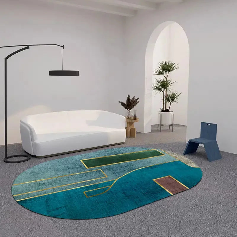 Elegant Oval Rug | High-Quality Living Room Area Rug with Non-Slip Backing | Soft, Durable Mat for Cozy Home Decor 4