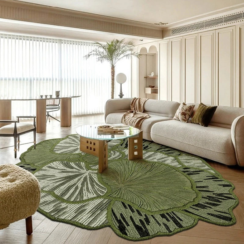 Elegant Plush Area Rug | Washable Irregular Shape Carpet for Luxurious Living Spaces 2