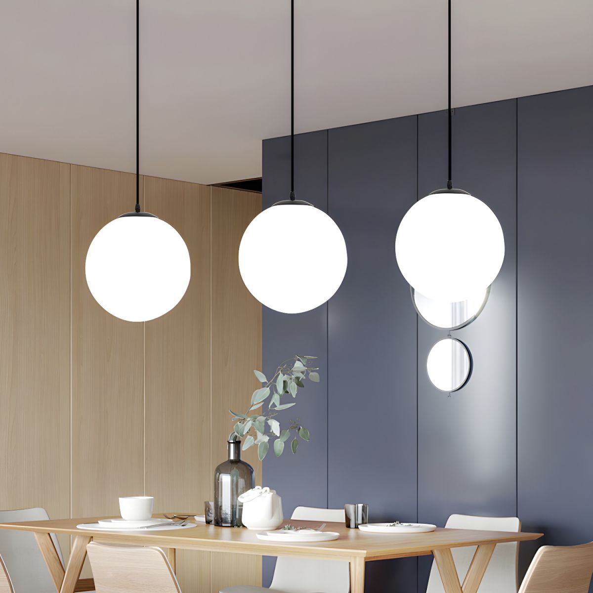 Elegant Round Glass Pendant Light with Soft Light Distribution | Cozy Kitchen Pendant Lighting for Inviting Atmosphere 0