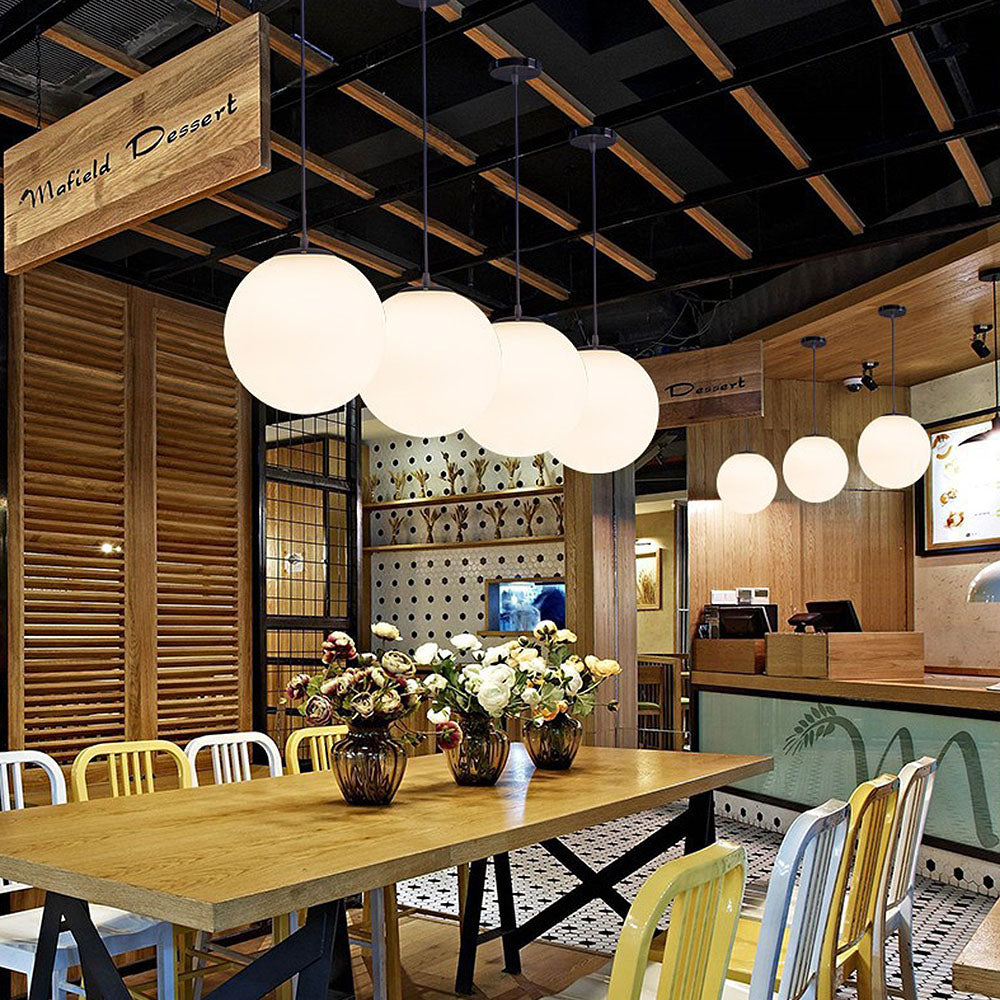 Elegant Round Glass Pendant Light with Soft Light Distribution | Cozy Kitchen Pendant Lighting for Inviting Atmosphere 6