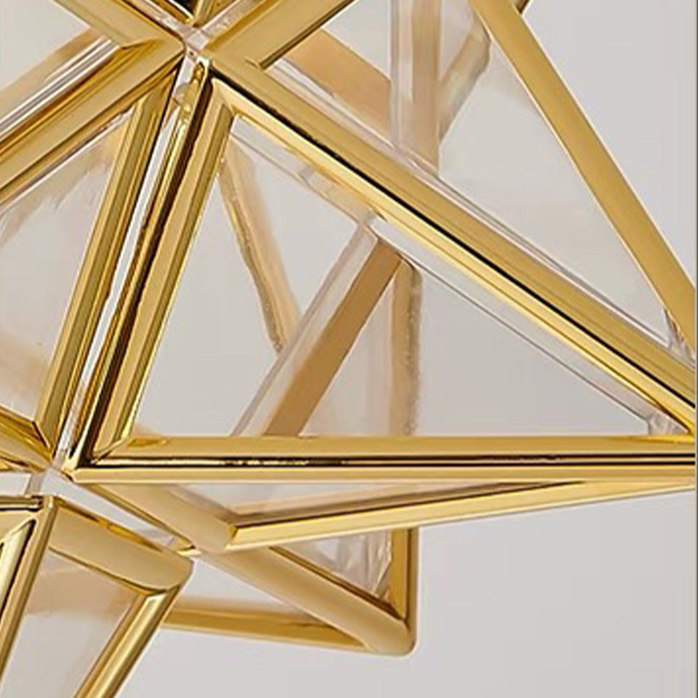Elegant Star Shape Ceiling Light Fixture with Gold Finish | Compact Design for Warm Ambiance 4