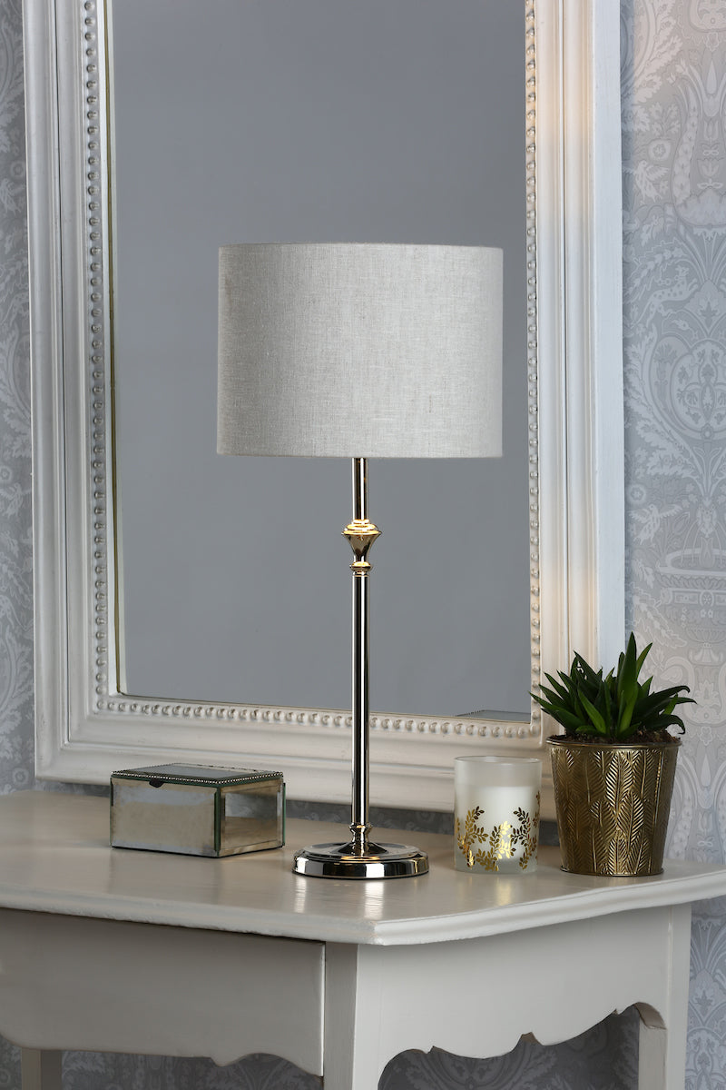 Luminara | Elegant Polished Nickel Table Lamp for Bedroom & Living Room 1