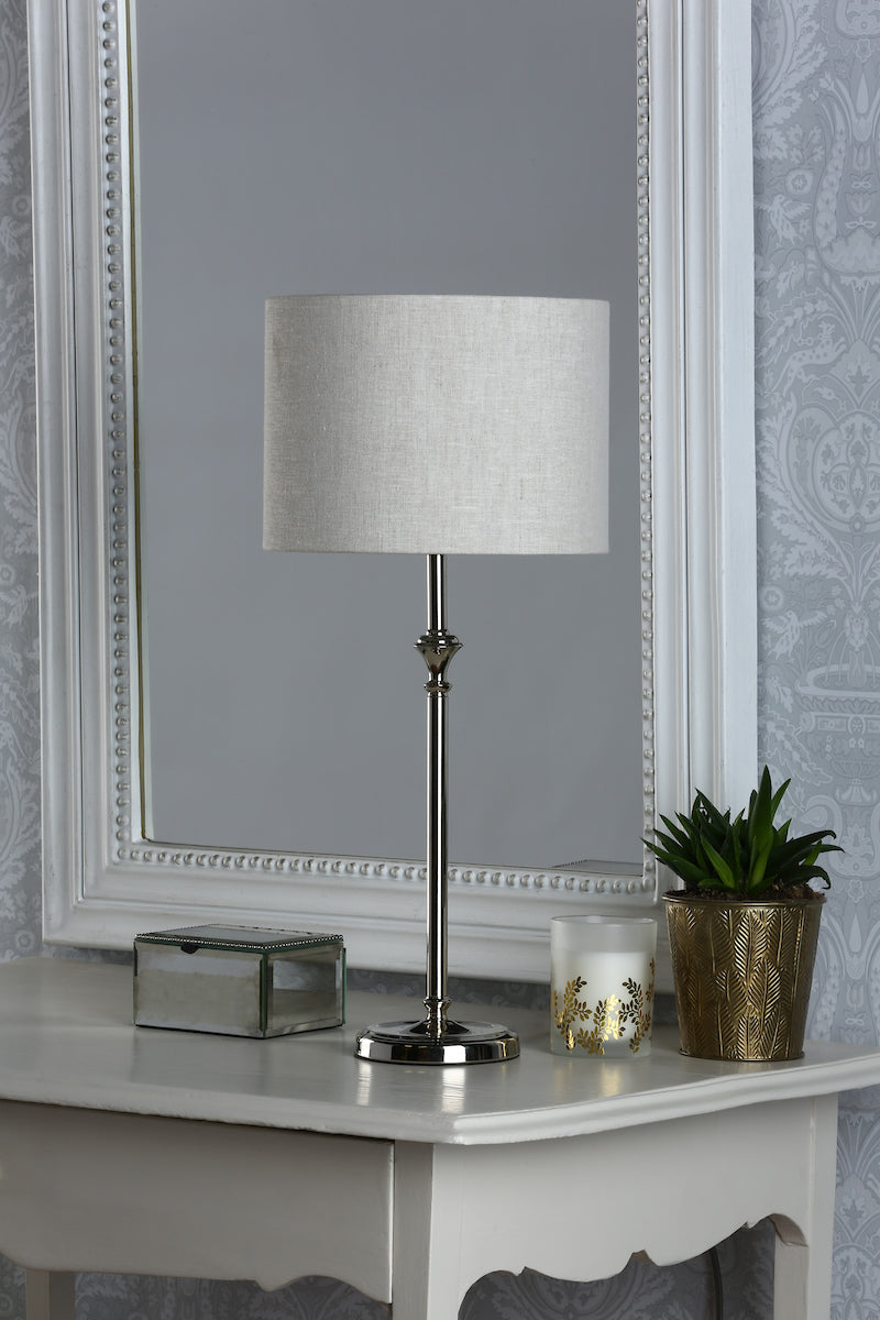 Luminara | Elegant Polished Nickel Table Lamp for Bedroom & Living Room 3