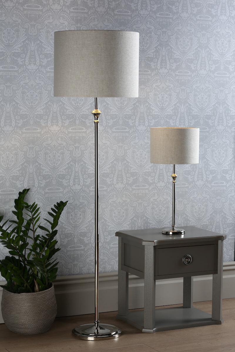 Luminara | Elegant Polished Nickel Table Lamp for Bedroom & Living Room 4