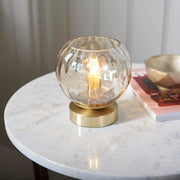 Elegant Table Lamp | Satin Brass Finish with Champagne Glass | Stylish Bedside Lighting for Modern Interiors 0