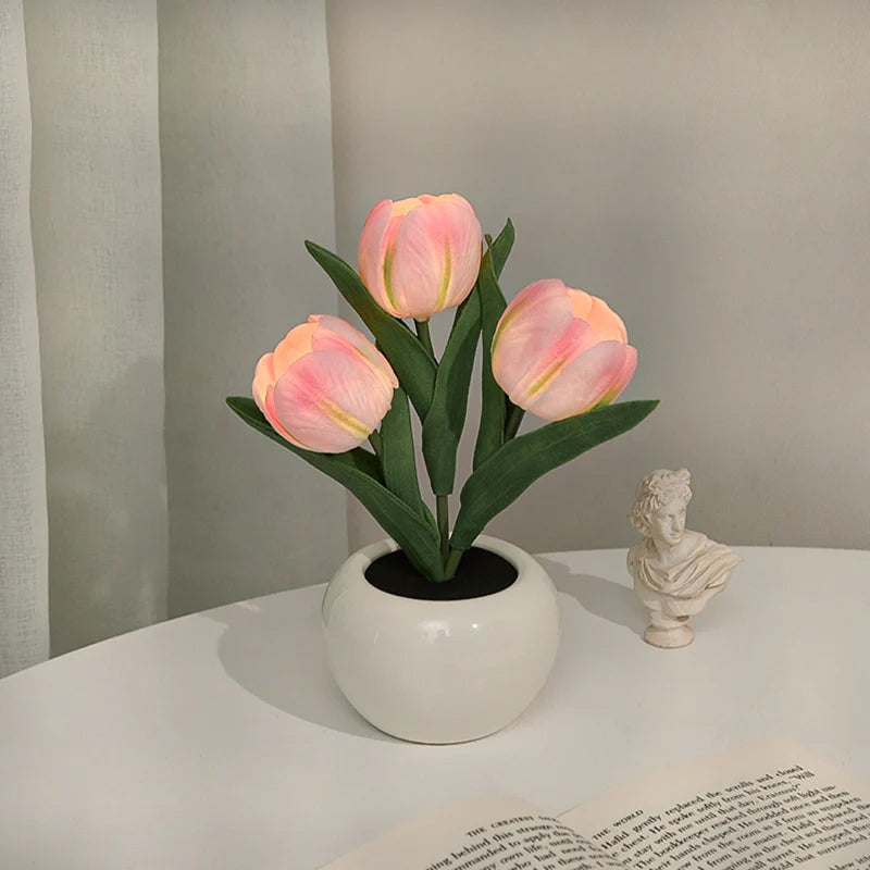 TulipGlow | Elegant Realistic LED Table Lamp for Home Ambiance 1
