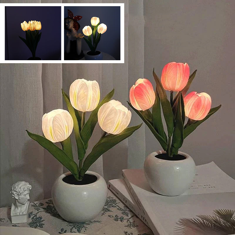 TulipGlow | Elegant Realistic LED Table Lamp for Home Ambiance 6