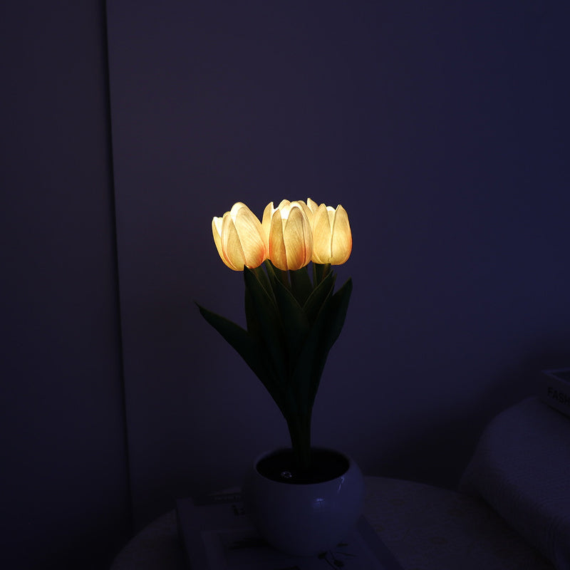 TulipGlow | Elegant Realistic LED Table Lamp for Home Ambiance 9