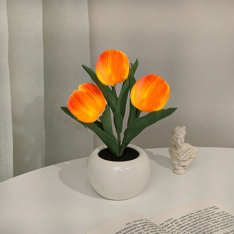TulipGlow | Elegant Realistic LED Table Lamp for Home Ambiance 10
