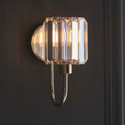 Elegant Wall Light | Bright Nickel Fixture with Decorative Glass Shade | Perfect for Living Spaces 0