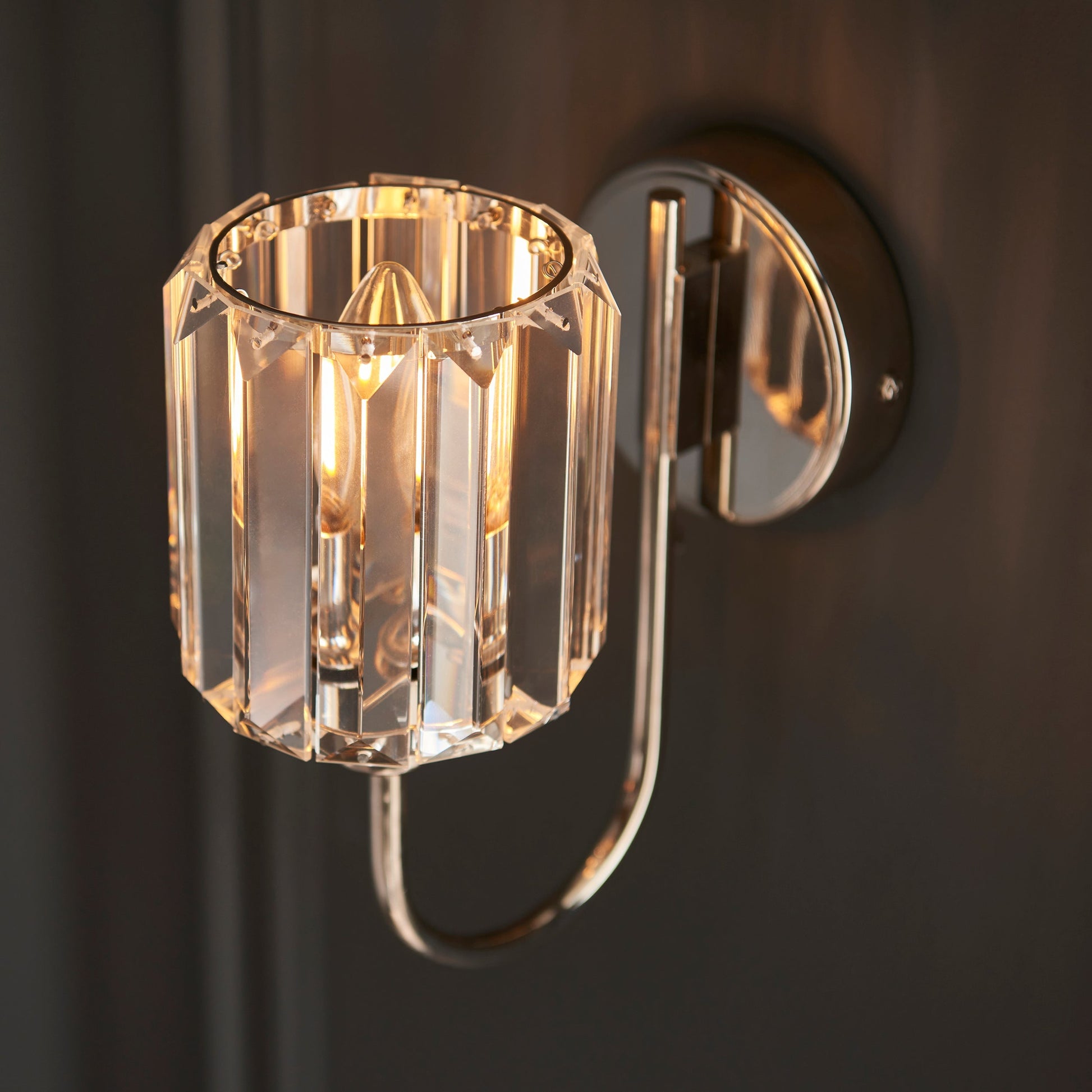 Elegant Wall Light | Bright Nickel Fixture with Decorative Glass Shade | Perfect for Living Spaces 5