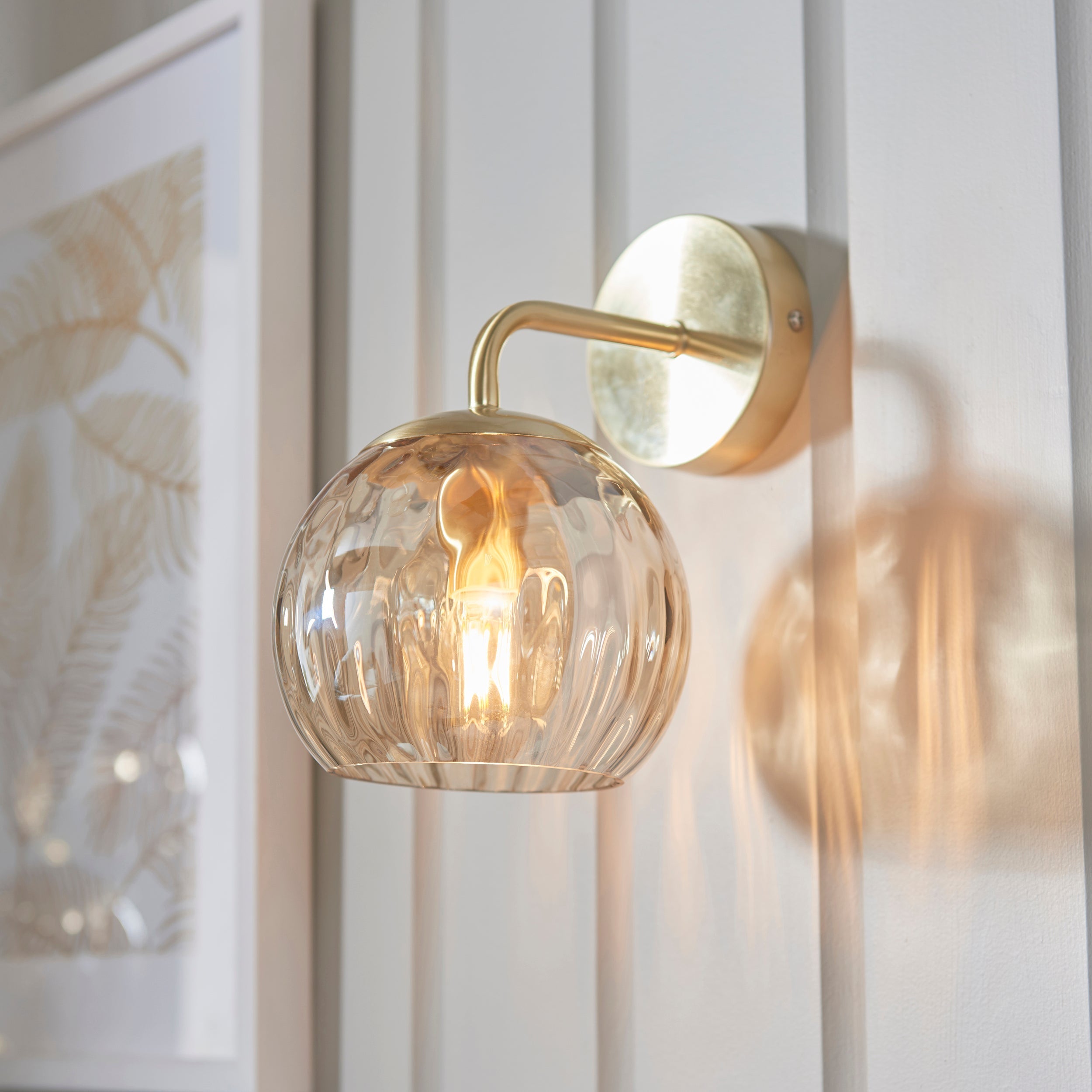 Elegant Wall Light | Satin Brass Bathroom Wall Sconce with Champagne Glass Design | Modern Aesthetic for Contemporary Homes 0