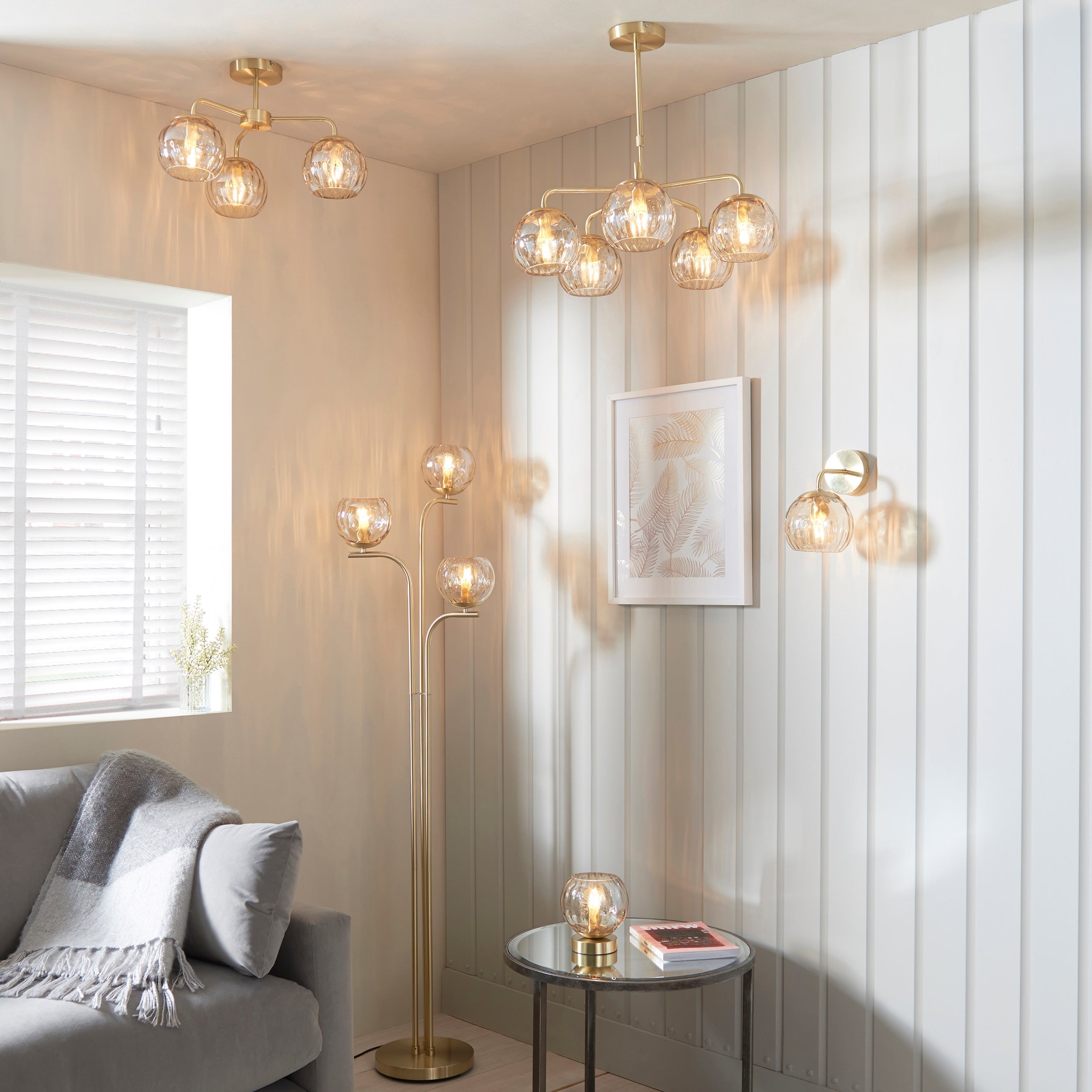 Elegant Wall Light | Satin Brass Bathroom Wall Sconce with Champagne Glass Design | Modern Aesthetic for Contemporary Homes 2
