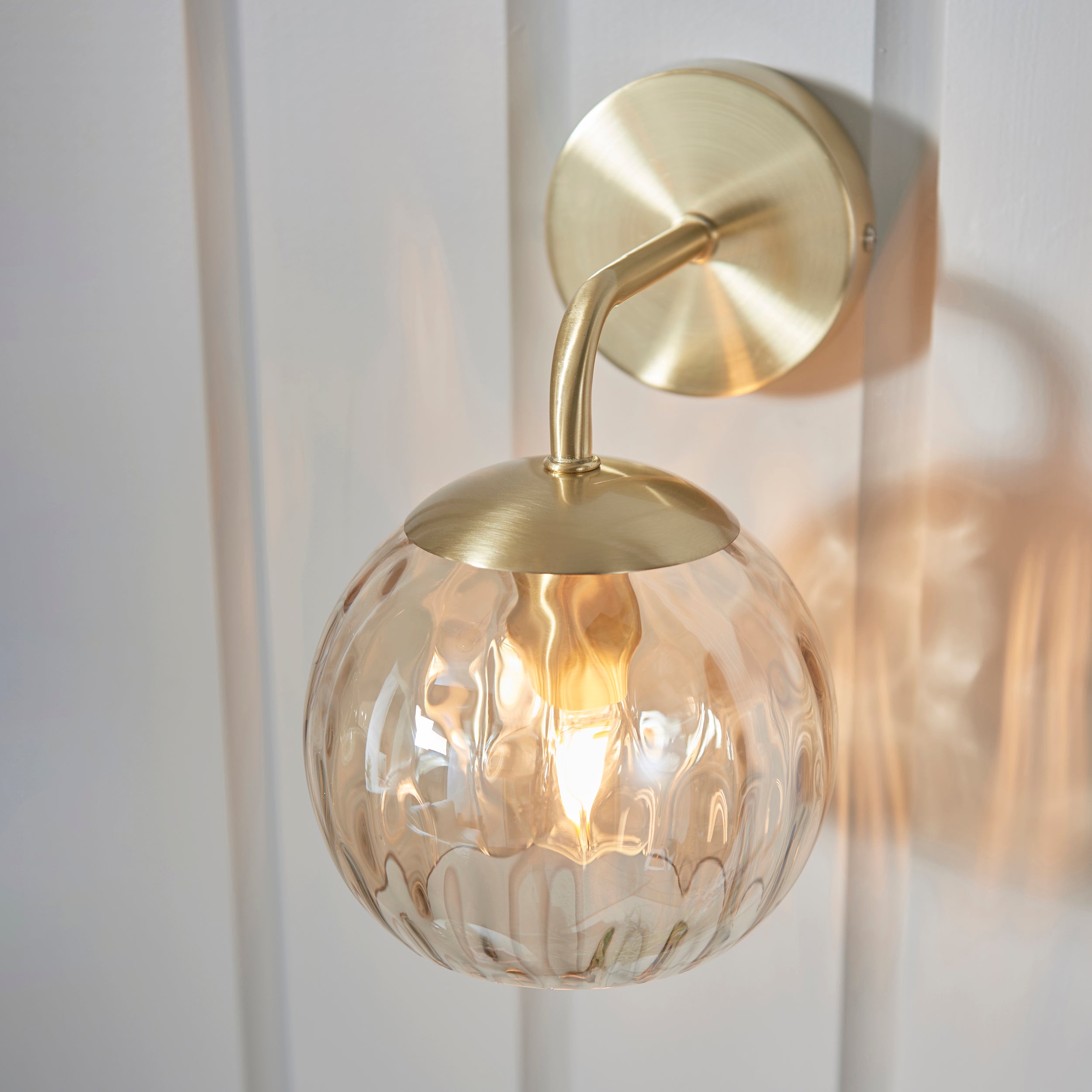 Elegant Wall Light | Satin Brass Bathroom Wall Sconce with Champagne Glass Design | Modern Aesthetic for Contemporary Homes 5