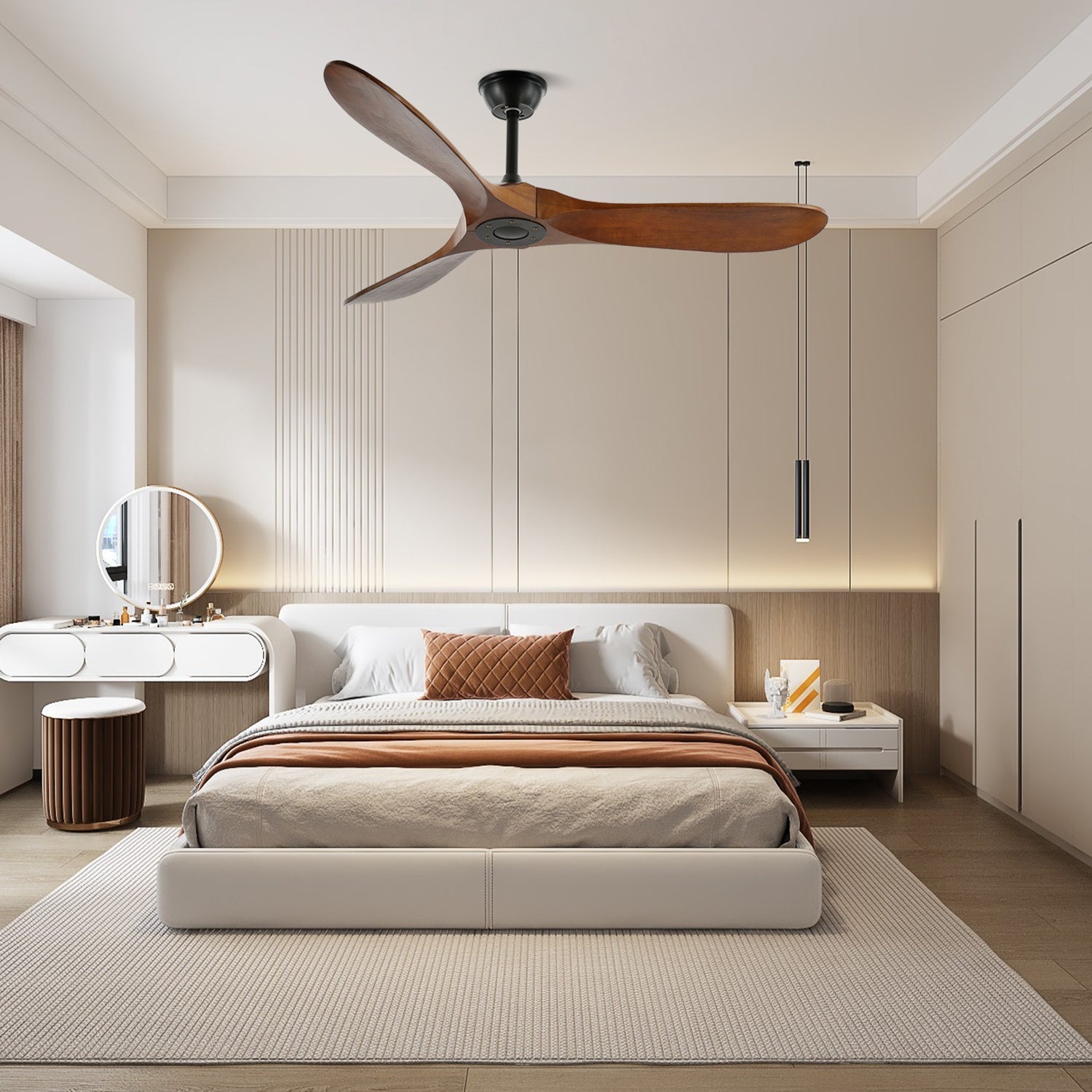 Elegant Wooden Ceiling Fan with Remote Control | Modern Design for Bedroom Comfort 5