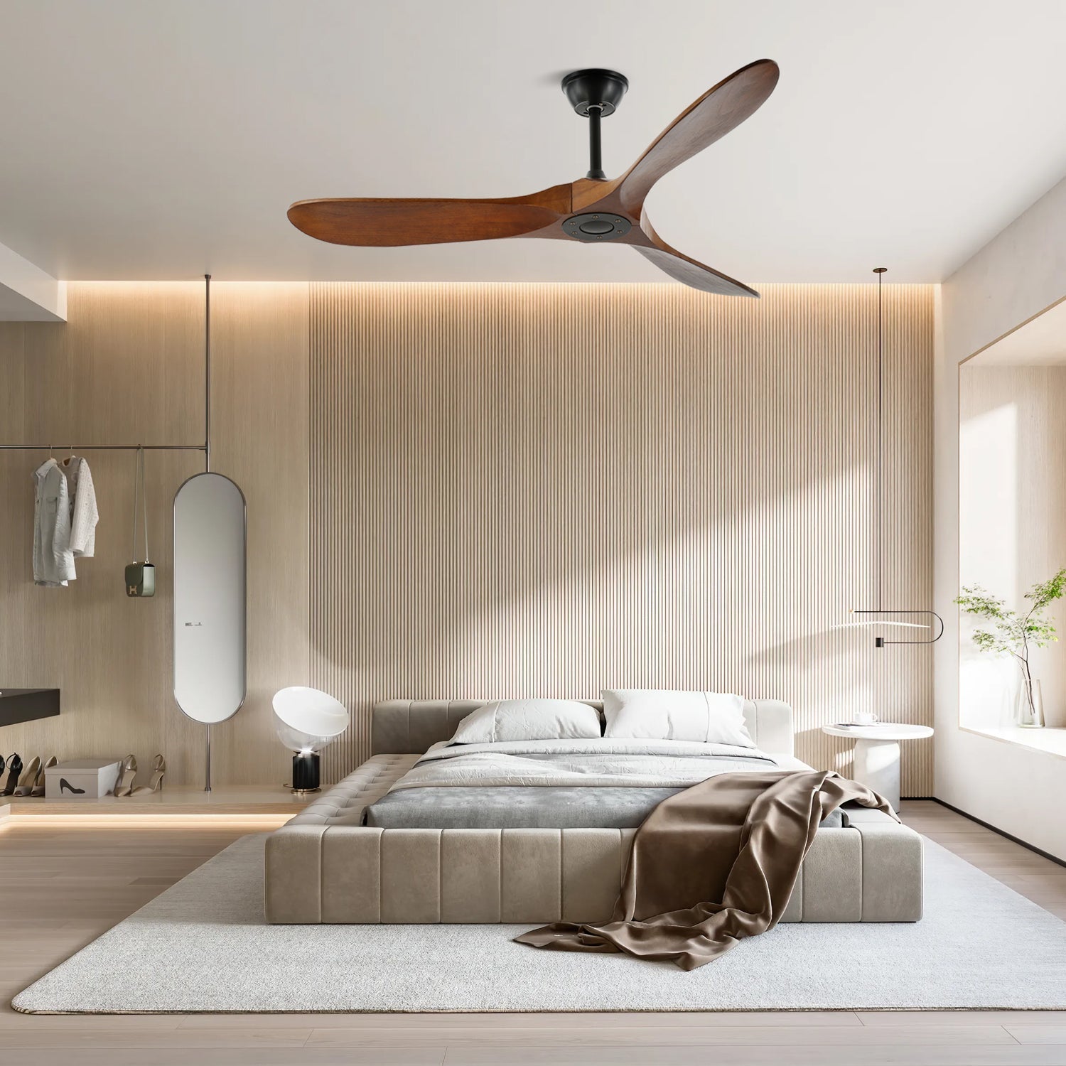 Elegant Wooden Ceiling Fan with Remote Control | Modern Design for Bedroom Comfort 6