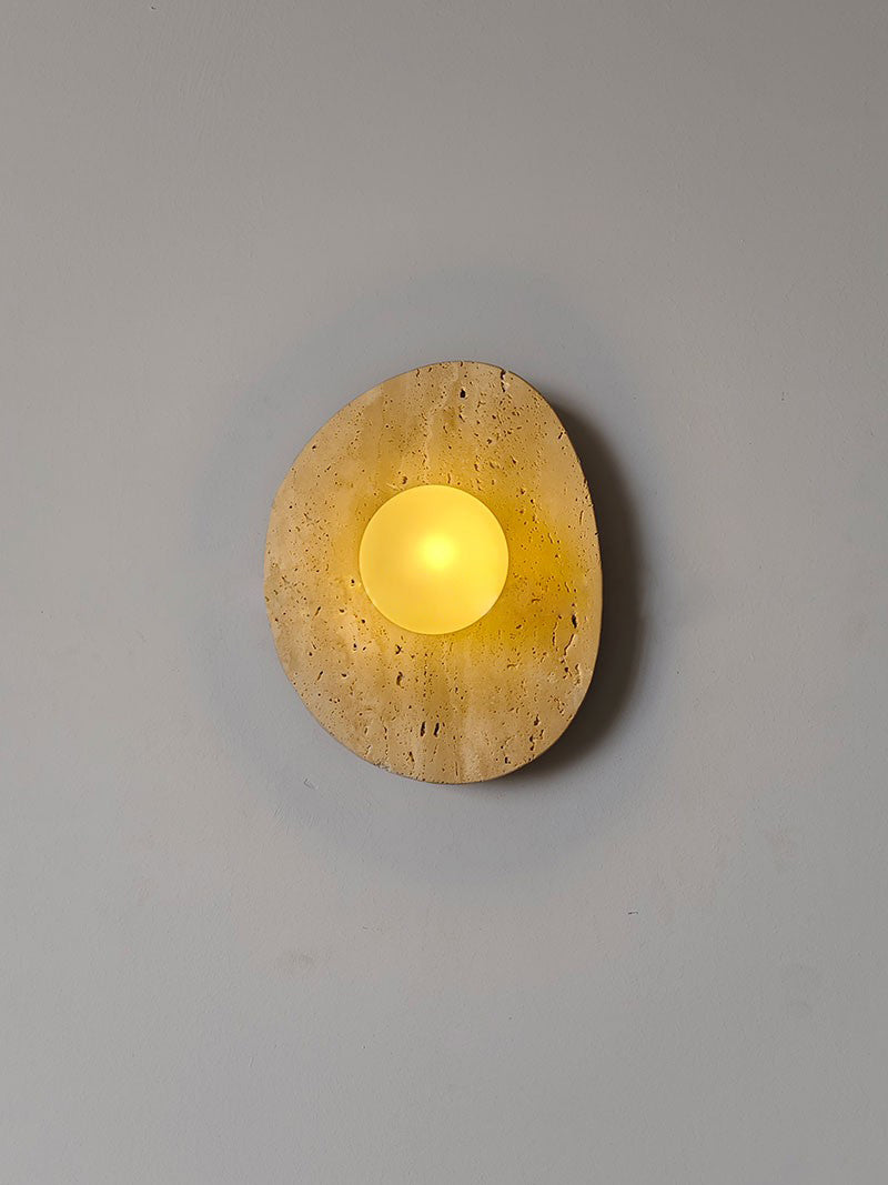 Freyza | Kest Glass Travertine Glass Wall Light – Bedroom Hallway