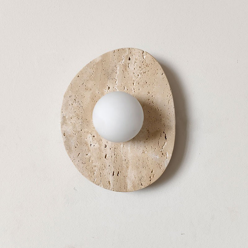 Freyza | Kest Glass Travertine Glass Wall Light – Bedroom Hallway
