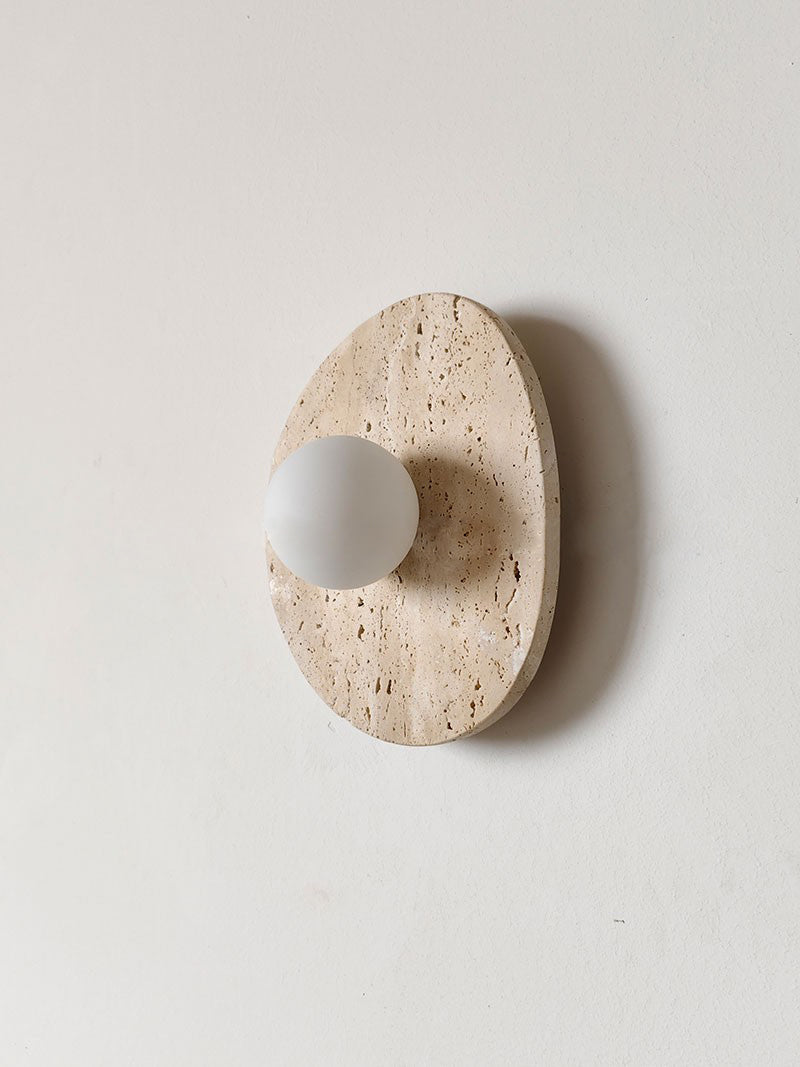 Freyza | Kest Glass Travertine Glass Wall Light – Bedroom Hallway