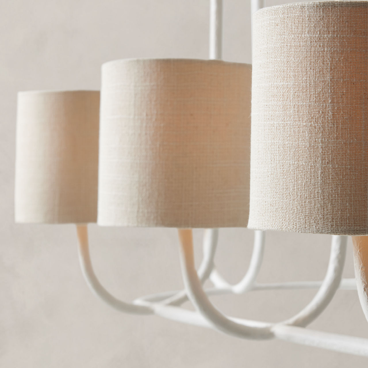 Freyza | Lithe Vintage Industrial Brass Fabric Chandelier – Industrial Dining Room Living Room