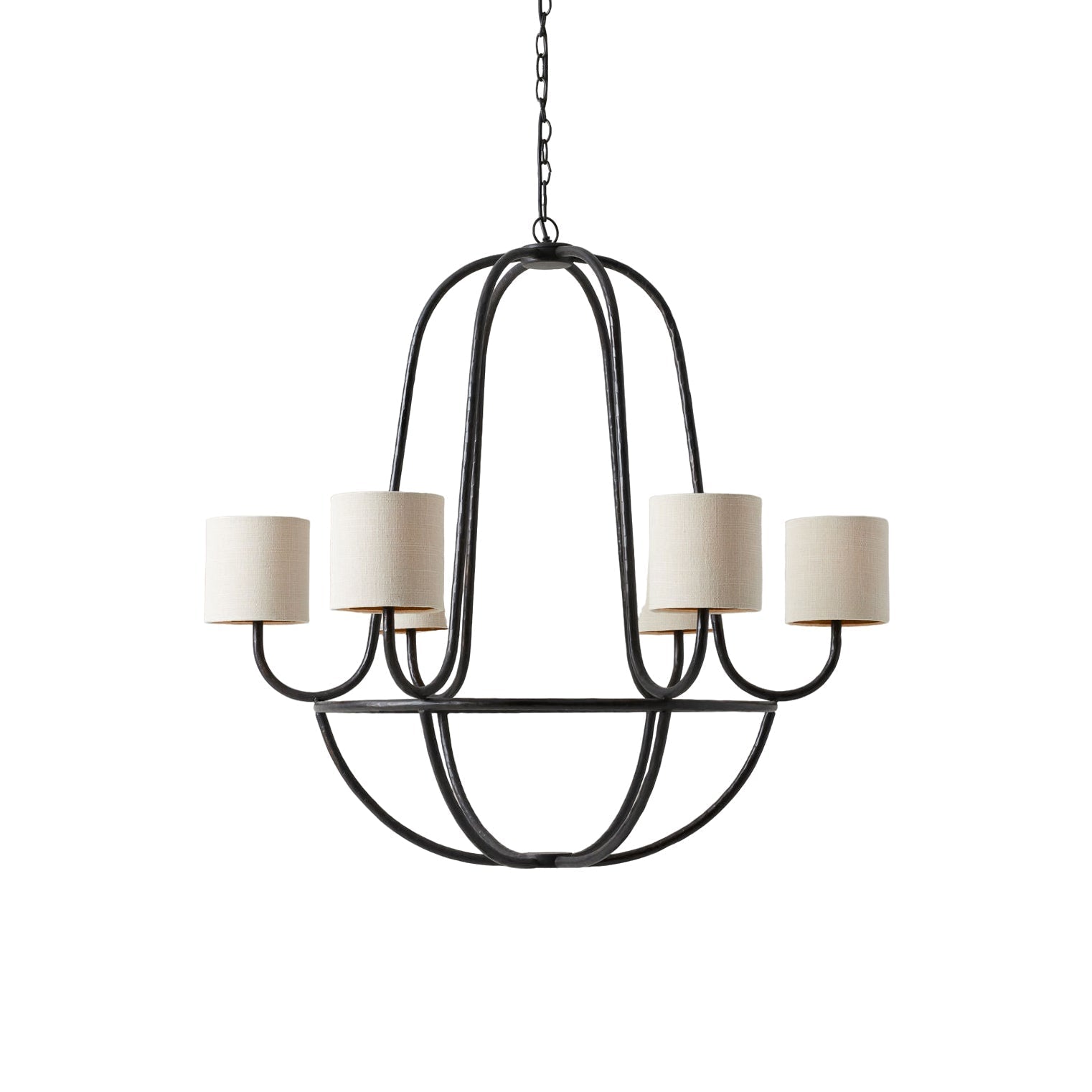 Freyza | Lithe Vintage Industrial Brass Fabric Chandelier – Industrial Dining Room Living Room