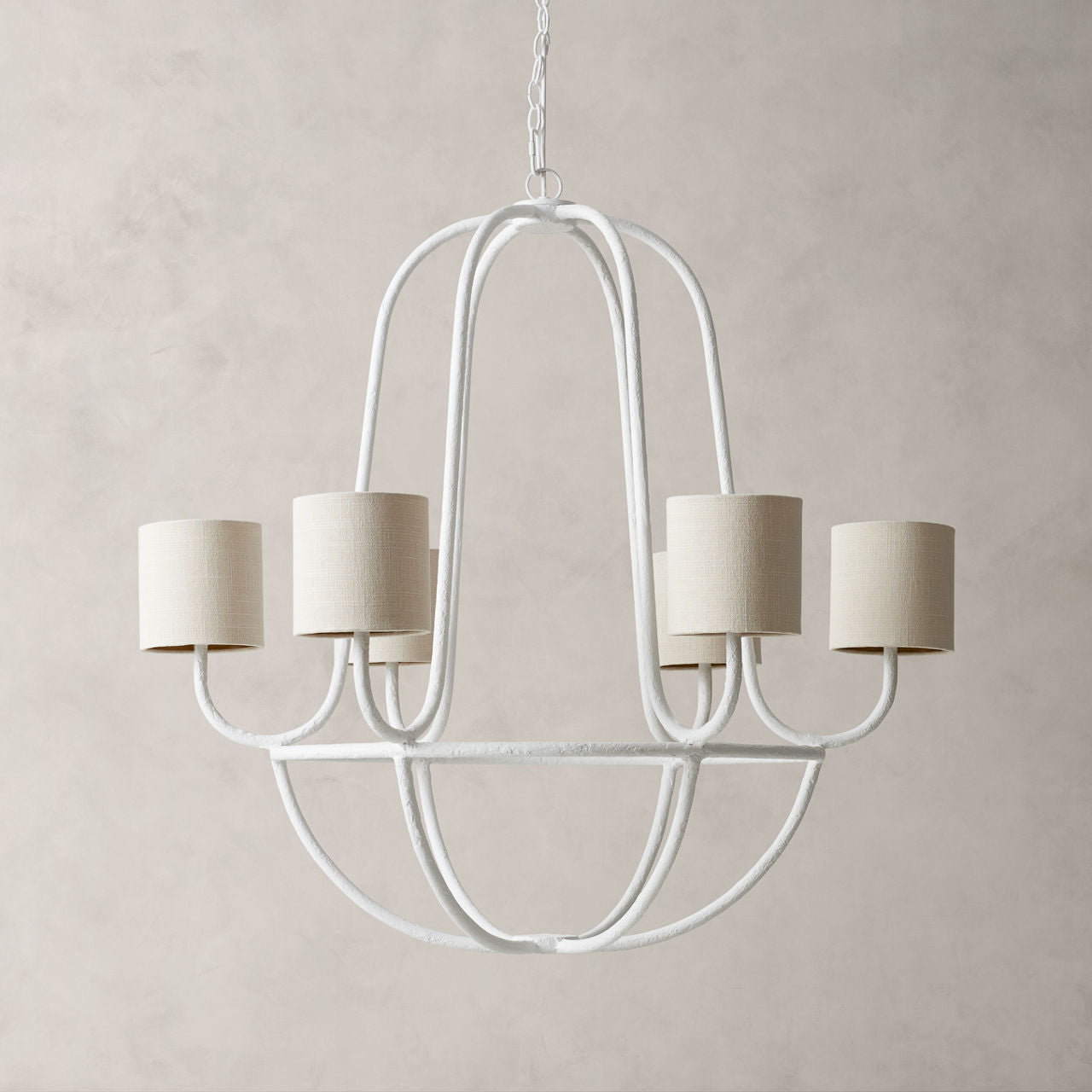 Freyza | Lithe Vintage Industrial Brass Fabric Chandelier – Industrial Dining Room Living Room