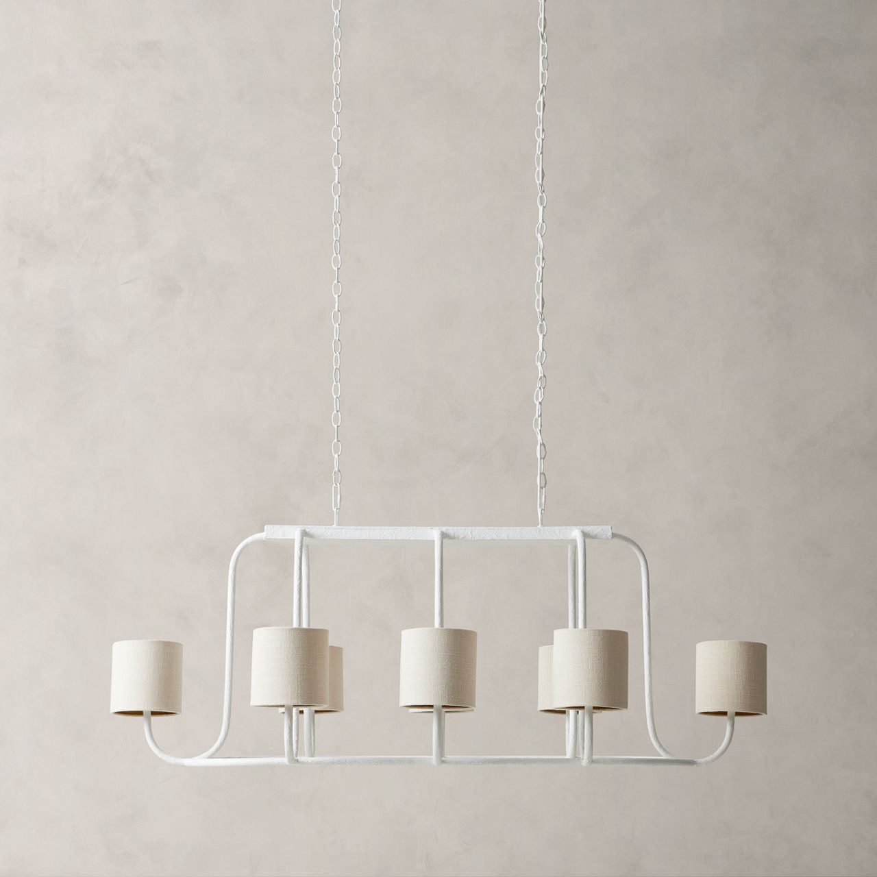 Freyza | Lithe Vintage Industrial Brass Fabric Chandelier – Industrial Dining Room Living Room
