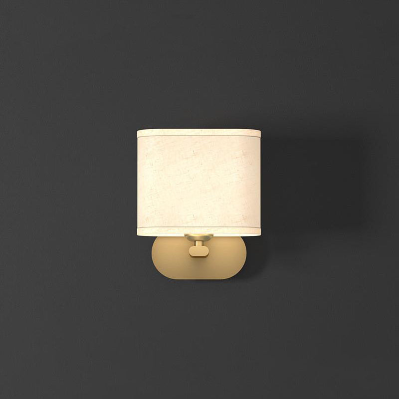 Freyza | Myth Brass Fabric Brass Fabric Wall Light – Bedroom Hallway
